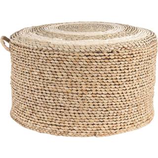 👉 Poef bruin stro Clayre & Eef Ø 40*23 Cm Hocker Voetenbankje 8717459775527