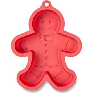 👉 Bakvorm rood silicone mannen Blokker Kerst Gingerbread Man - 8718827254552