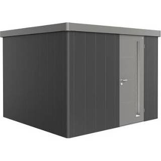 👉 Tuinhuisje grijze Biohort tuinhuis Neo 3C variant 3.2 standaard deur / donkergrijze metallic structuur 292x292x222cm 9003414850910