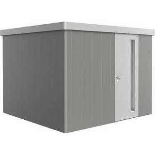 👉 Grijs zilver Biohort berging Neo 3C variant 2.1 kwarts metallic 292x292x222cm + standaard deur 83x200cm 9003414870901