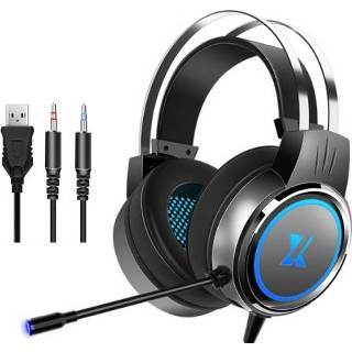 👉 Bedrade headset zwart active Heir Audio Head-Mounted Gaming met Microfoon, Kleur: X8 Double Hole Upgrade (Zwart)