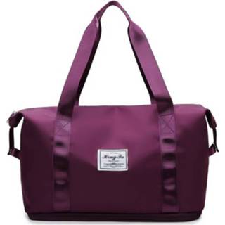 👉 Reistas purper active Grote capaciteit One-Shoulder Handtas Sport Gym Tas Droge en Nat Separation Duffel Bag (Druif Purple)
