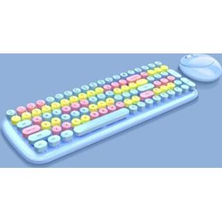 👉 Draadloos toetsenbord blauw active MOFII CANDY XR Kleur en muisset (lichtblauw)