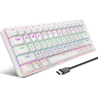 👉 Shaft blauw wit active HXSJ L800 61 Sleutels Bluetooth 5.0 / 2.4G Wireless Type-C Wired Drie Modi Blue Mechanical Keyboard (White)