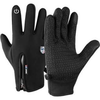 👉 Glove zwart XL active Outdoor Sports Velvet Cold-proof Touch Screen Zipper Gloves, Size: XL(Black)