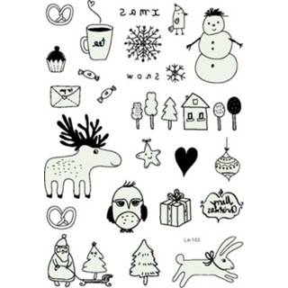 👉 Tattoo active kinderen 5 stks Kerst Duurzaam Lichtgevende Waterdichte Stickers (le-103)