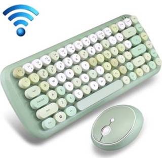 👉 Snoep groen active Mofii punk keycap gemengde kleur draadloze toetsenbord en muis set (groen)