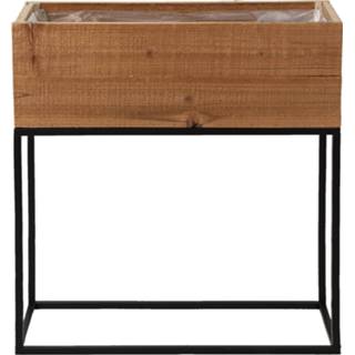 👉 Bruin hout metaal Clayre & Eef Plantenstandaard Binnen 55*21*60 Cm Hout/ 8717459775138