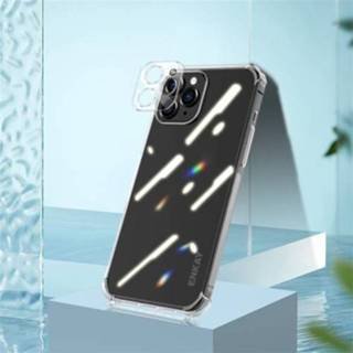 Airbag active Voor iPhone 11 Pro Hat-Prince Enkay Clear TPU Shockproof Soft Case + Camera Lens Glass Film