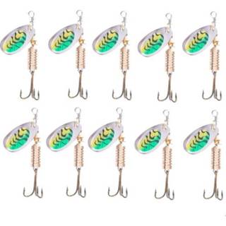 👉 Paillet groene active 10 stks Hengjia SP054 6.7cm / 7g Verse Water Pailletten Road Aas (groene strepen)