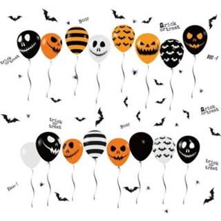 👉 Decoratiesticker glas active 3 stks Halloween horror decoratie sticker ballon elektrostatische (ballon)