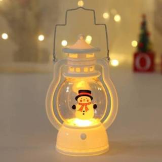 👉 Lantaarn active 4 stks Kerstdecoratie Draagbare LED Kleine olielamp (Snowman)
