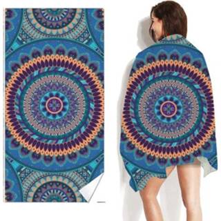 👉 Handdoek fluwelen active mannen Double-faced sneldrogend strand gedrukt microfiber zwemmen handdoek, maat: 160 x 80cm (klassieke mandala)