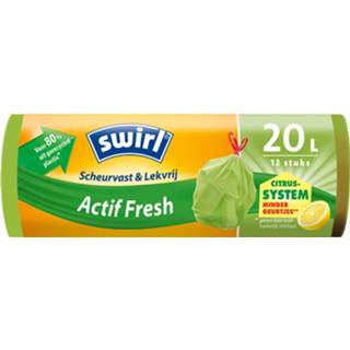 👉 Afvalzak oranje Swirl Actif Fresh Met Trekband 20 Liter 12 Stuks 4008871215918