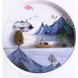 👉 Fotolijst active kinderen HZH-001 3D stereo cirkelvormige handgemaakte muur landschap decoratie schilderij (poëzie)