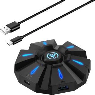 👉 Toetsenbord zwart active HXSJ P9 Draagbare Muis Converter voor PS4 / Xbox One PS3 360 N-Switch (zwart)