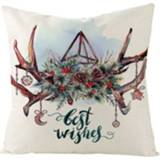 👉 Kussenslop linnen active 2 stks Kerstmis aquarel bedrukt kussensloop sofa garland kussenhoes zonder kussen kern, maat: 45x45cm (JYM106-2)