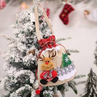 👉 Kerstcadeau linnen active pop tas Trekkoord geschenkverpakking (T3047 eland)
