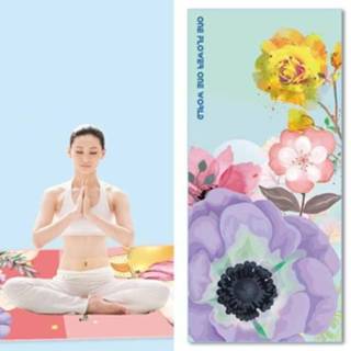 👉 Yoga handdoek antislip silicone large active Home Afdrukken Draagbare Deken, Kleur: Bloem +