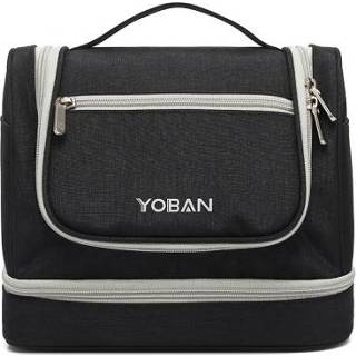 👉 Opbergtas zwart active Yoban y-1551l reizen cosmetische tas grote capaciteit outdoor haak draagbare anti-mold droge en natte scheidingstas (zwart)