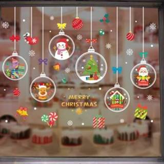 👉 Grille glas active BQ027 5 Sets Kerstvenster Sticker Santa Claus Elk Window Decoratie