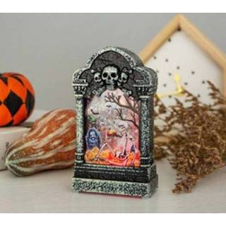 👉 Kaarslicht active 2 stks Halloween Tombstone Licht Kleurrijke Knipperende Kaars Desktop Gloeiende Ornamenten Bar Haunted House Decoratie Props (Skeleton)
