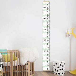 👉 Groeimeter groene houten active kinderen Muur Opknoping Kids Hoogte Maatregel Heerser Muursticker voor Kinderkamer Woondecoratie (Groene Golf)