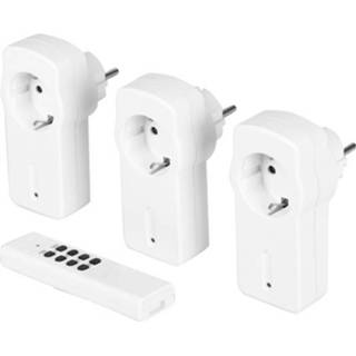👉 Schakelaar wit Q-link 2300 Watt Randaarde Met Afstandsbediening (3 Stuks) 8711332305177