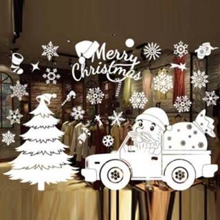 👉 Muursticker wit active 3 stks Kerstdecoratie venster Stickers Muurstickers Winkelcentrum Supermarkt Window Decoratie (wit 815)