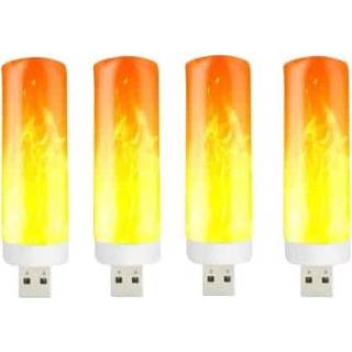 Candlelight active 4 stks USB LED Imitation Flame Lamp