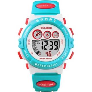 👉 Digitale horloge blauw wit active kinderen Syneke 9802 Sport Waterdicht Digitaal (blauw wit)