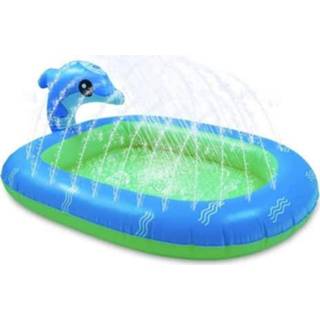 👉 Fontein active kinderen Water Pad Opblaasbare Outdoor Dolphin Sprinkler Spelen Mat Toy, Grootte: 170 x 65 103cm