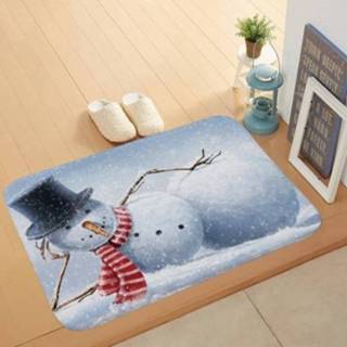 👉 Sjaal active Kerstmis en Nieuwjaar Snowman Coral Velvet Mat Winter Non-Slip Rechten Mat, Grootte: 60x40cm (Sjaal)