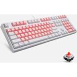 👉 Toetsenbord wit rood active 87/108 Sleutels Gaming Mechanisch toetsenbord, Kleur: FY108 White Shell Red Shaft