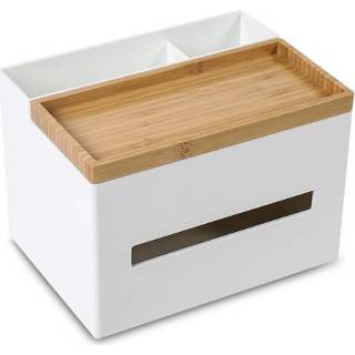 👉 Opbergdoos wit bamboe plastic active Deli 8916 Desktop Tissue Box (wit)