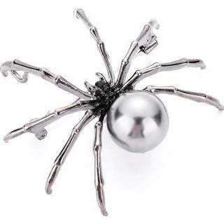 👉 Broche grijs zwart active 3 stks Diamond Spider Broches Insect Animal Pin (Gray Black Pearl)