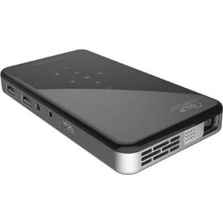👉 Projector zwart active X2 (1 + 8G) DLP Android 7.1 Smart Mini Met Glijdende Lens Cover Wifi (Zwart) VS