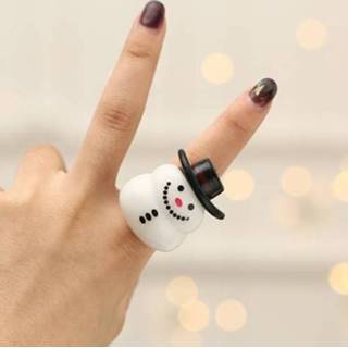👉 Kerstcadeau active 10 stks Prom Party Finger Light Glowing Ring Toy (Snowman)