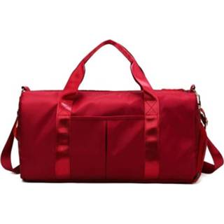 👉 Reistas rood active vrouwen Sport gym bag droge en natte scheiding yoga tas dames grote capaciteit enkele schouder korte afstand met schoenpositie (rood)