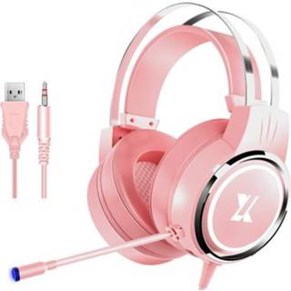 👉 Bedrade headset roze active Heir Audio Head-Mounted Gaming met Microfoon, Kleur: X8 Mobiel / Notebook-upgrade (roze)