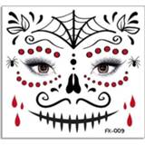 👉 Tattoo active kinderen 10 stks Water Transfer Stickers Cartoon Halloween Grappige Horror Decoratie Gezichtstickers (FK-009)