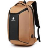 👉 Laptoptas bruin active Ozuko 9318 Zakelijke anti-diefstal computertas Student buitensportrugzak met externe USB-oplaadpoort (bruin)