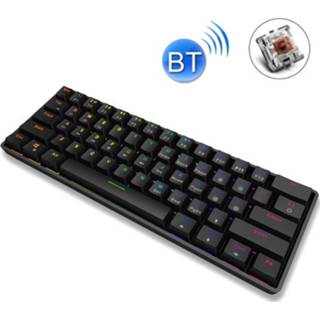 👉 Toetsenbord zwart active Leaven K28 61 Sleutels Gaming Office Computer RGB Draadloze Bluetooth + Wired Dual Mode Mechanische toetsenbord, Cabel Lengte: 1.5m, Kleur: Tea Axis (zwart)