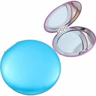 👉 Spiegel active 3 stks make-up kleine vouwen draagbare clamshell circulaire (luchtblauw)