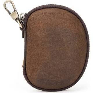 👉 Sleutelhanger bruin active CF1116 Portemonnee Mini Retro Crazy Horse Lederen Zipper Munt Opslag Kleine tas (Brown)
