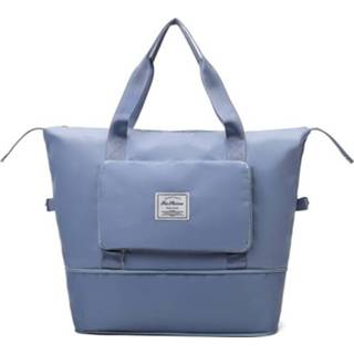 👉 Reistas blauw nylon active vrouwen Vouwbare vrouwelijke uitbreidbare grote capaciteit een-schouder yoga gym bag (blauw)