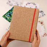 👉 Fotoalbum geel stof linnen active kinderen 6 inch 200 vellen koppels tether (geel fijn linnen)