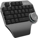 👉 Toetsenbord grijs active Delux T11 29 Sleutels Single-Hand Keyboard Sneltoets Key Speech Tool Flat Toetsenbord, Kleur: Donkergrijs