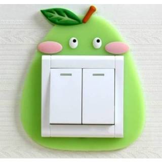 👉 Schakelaar active 2 stks Lichtgevende Stickers Bescherming Cover Muurstickers Creatieve Woonkamer Slaapkamer Lamp Wall Socket Decoratieve (PEAR)