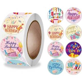 👉 Verjaardagsticker active 10 Rollen Verjaardag Sticker Gift Decoratie Afdichtingsticker, Grootte: 2.5cm / 1inch (A-344)